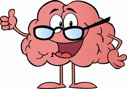 Brain Character Wearing Glasses And Holding A Thumb Up