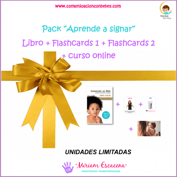 Pack "Aprende a signar" (libro + flashcards 1 + flascards 2 + curso online)