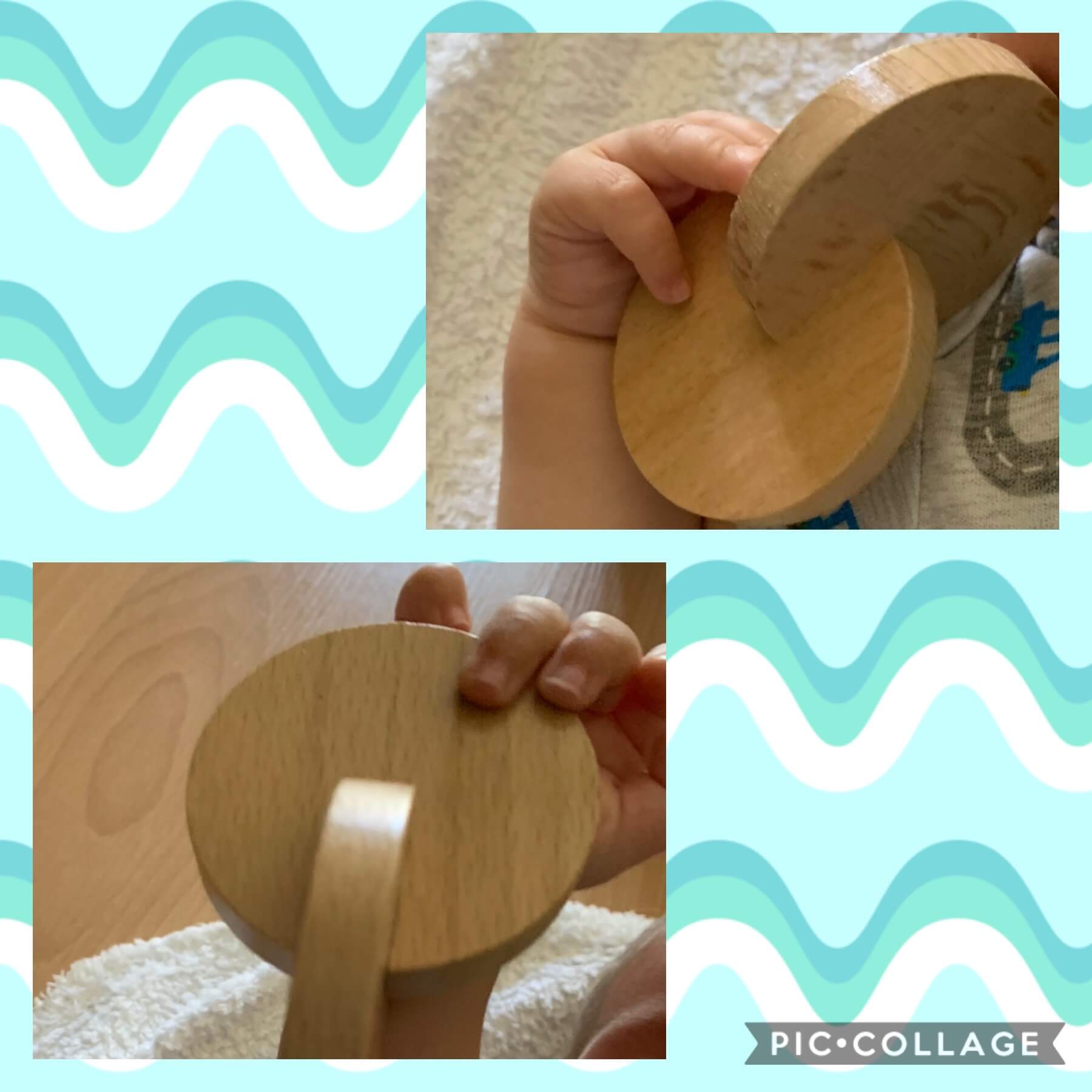 como agarra un bebe los discos interconectados montessori