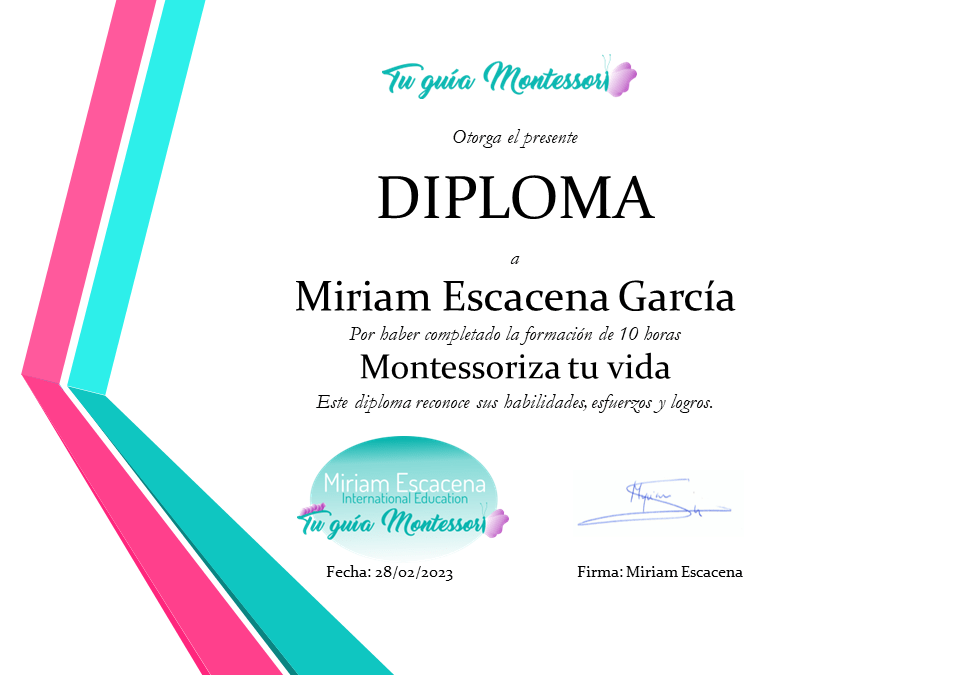 Certificado Montessoriza tu aula