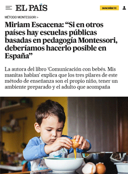 Miriam Escacena sale en la portada de la sección Mamás y Papás del diario El País
