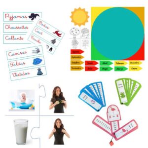 EL pack de materiales imprimibles de Tu Guía Montessori: cumpleaños Montessori, series de lectura, puzzle de babysigning y tarjetas Montessori