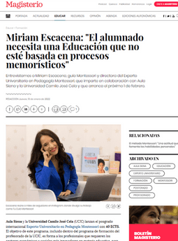 Miriam Escacena dirige un posgrado universitario para docentes que quieren aprender sobre Montessori.