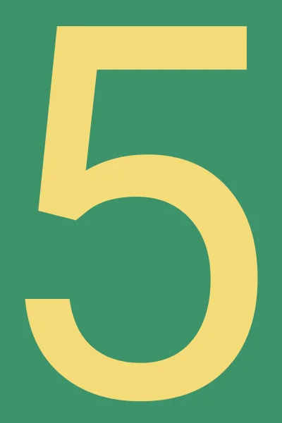 5ª edición del Congreso Internacional Montessori representado con el número cinco en números de lija montessori