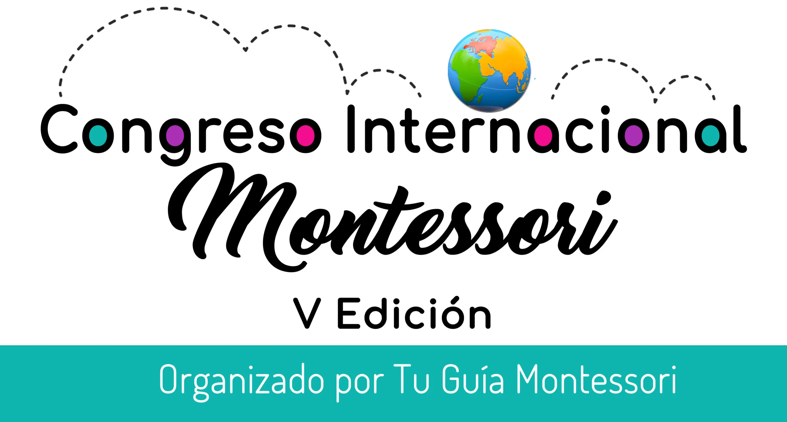 Logo del V Congreso Internacional Montessori que se celebrará del 3 al 7 de julio de 2023