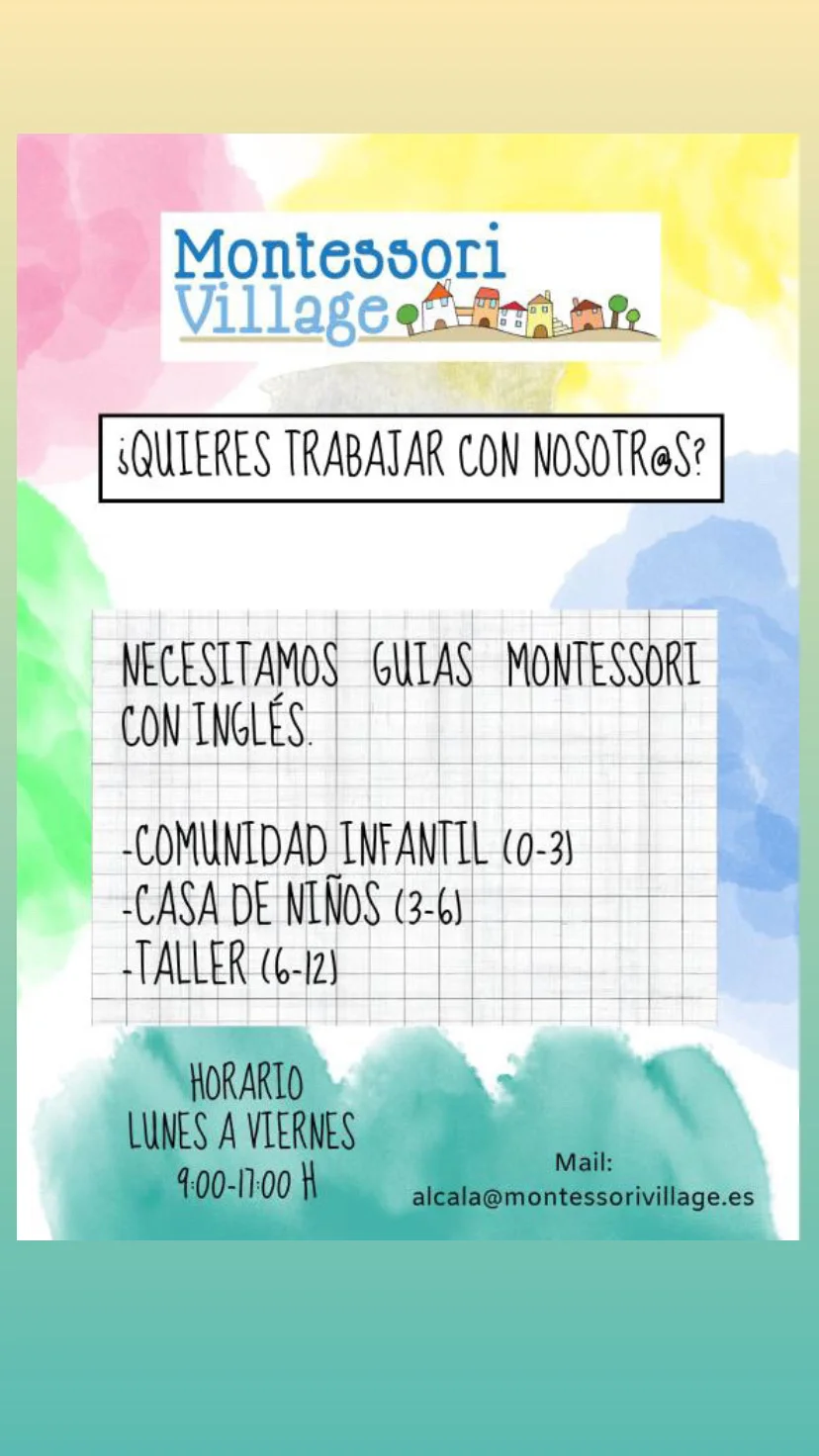 Oferta de trabajo Guía Montessori