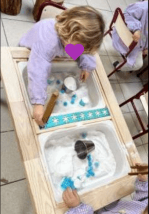 Bandejas sensoriales, área de vida práctica educación infantil