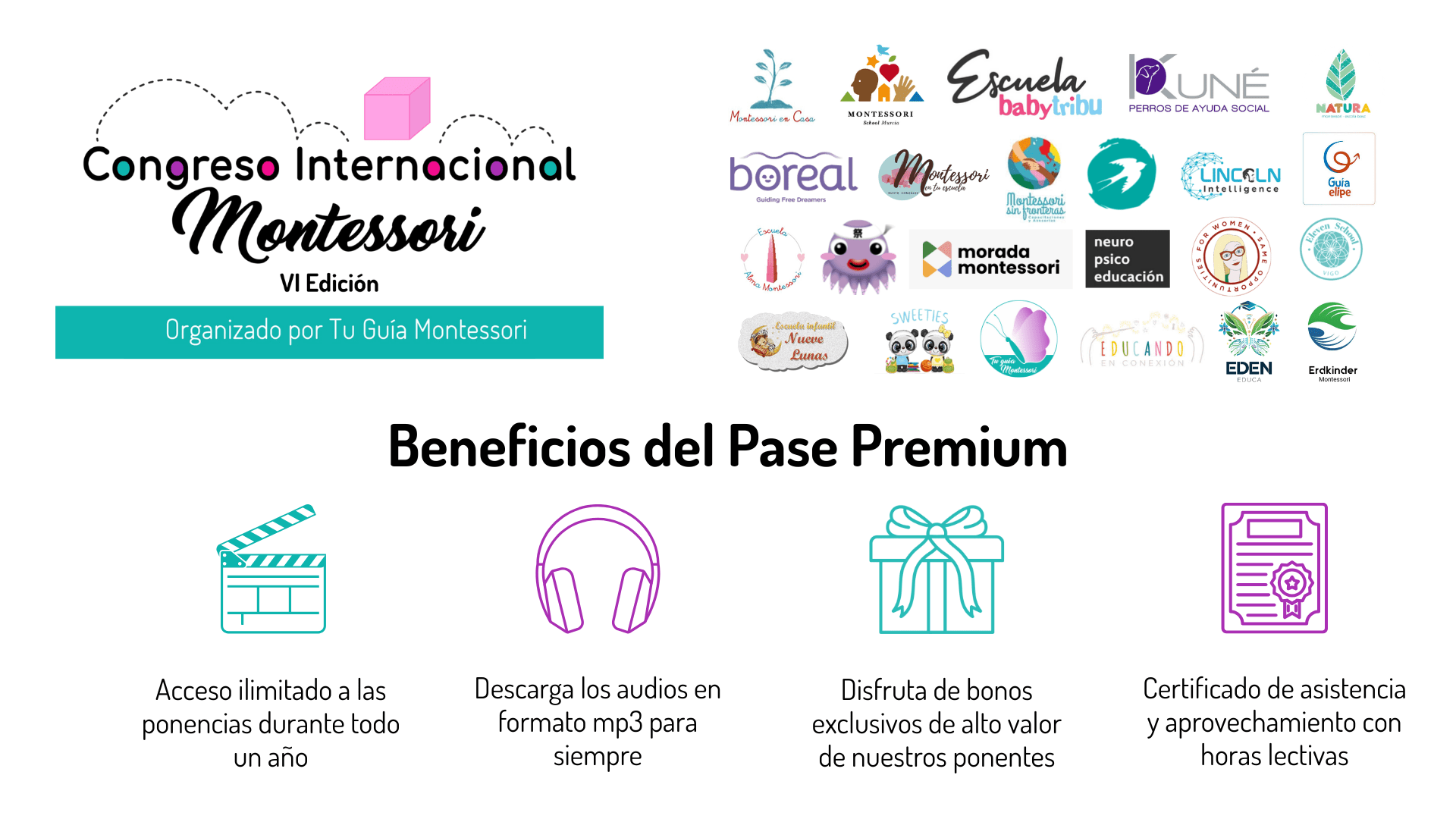 Beneficios del Pase Premium del Congreso Internacional Montessori