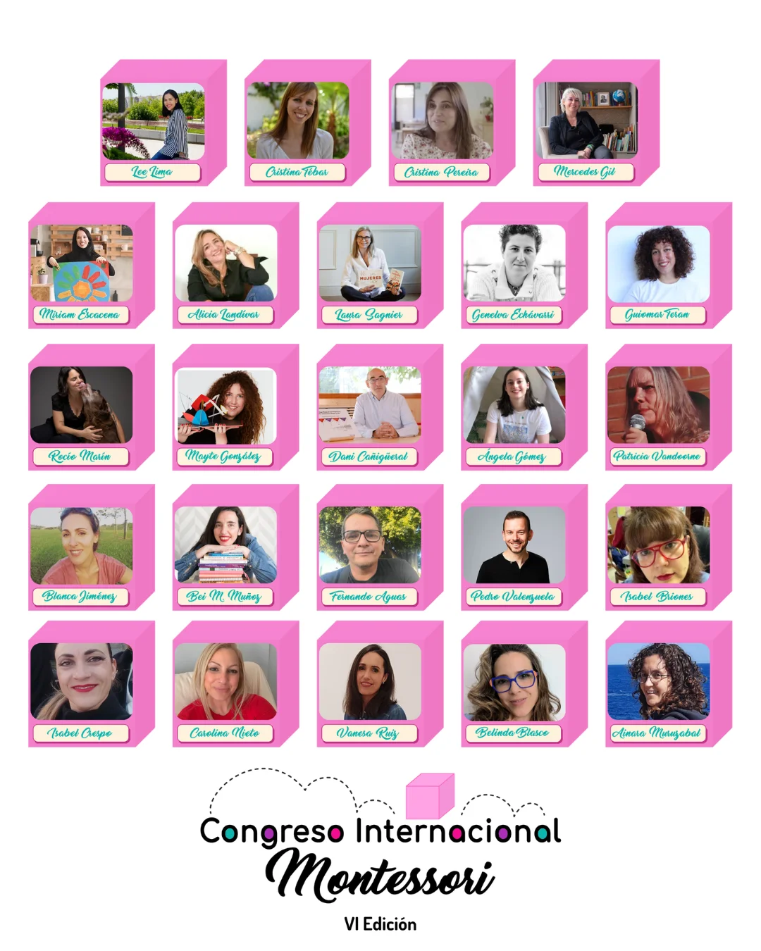 Imagen todos los ponentes 2025 Ponentes del Congreso Internacional Montessori para la sexta edición en 2025